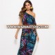 Women Dresses Casual Dress Party Wear Gowns Knee Length Cheap Clothing with Sleeves and Printed Fabric