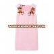 High fashion stylish sleeveless round beaded flower neck design pink color plus size women clothing