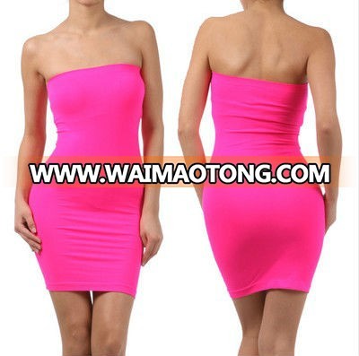 Tube Mini Dress Strapless Stretch tight fitted body-con Seamless One Size