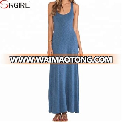 New Fashion Woman V Neck Full length Jersey Knitted Slim Fit maxi dress design